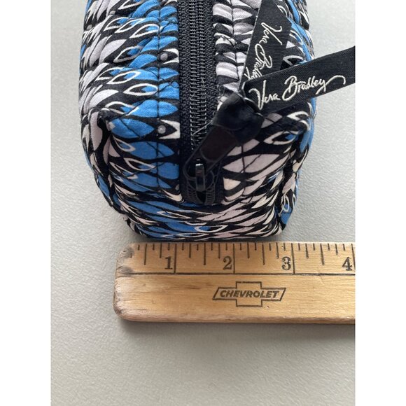 Vera Bradley Quilted Zippered Cosmetic Pouch Make Up Bag Geometric Vinyl Lined - Picture 4 of 9